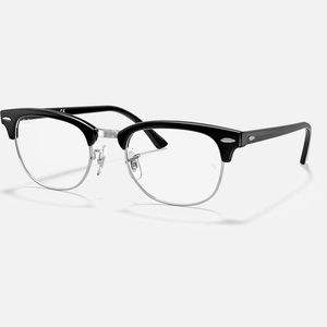 Ray-Ban Clubmaster Eyeglasses Frames Black Silver Size 49-21-120 NWOT